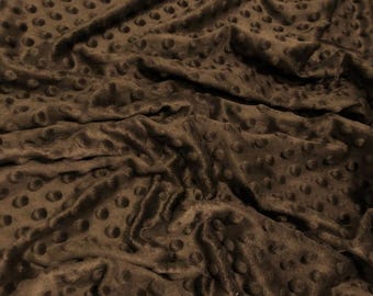 Dimple Dot Minky Fabric - BROWN - 58/60" Wide By The Yard Baby Soft Raised Blanket Craft