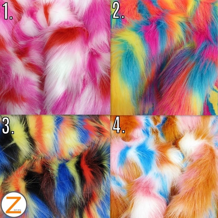 Sunset Multi-color Faux Fur Fabric - 10 COLORS - Sold by the Half/full ...