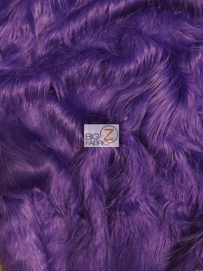 Fake FAUX FUR FABRIC By The Yard Purple Fake Fur Mongolian Long Pile