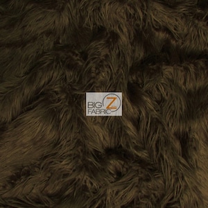 Solid Mongolian Faux Fur Fabric - BROWN - Sold By The Yard 64&quot; Width Costumes Accessories Clothing Blankets Fashion Rugs