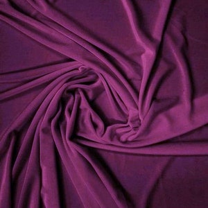 Stretch Velvet Velour Spandex 360 Grams Costume Fabric - EGGPLANT - 58&quot;/60&quot; Width Sold By The Yard