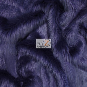 Solid Shaggy Faux Fur Fabric - EGGPLANT - Sold By The Yard 60" Width Coats Costumes Scarfs Rugs Props Long Pile