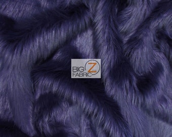 Solid Shaggy Faux Fur Fabric - EGGPLANT - Sold By The Yard 60" Width Coats Costumes Scarfs Rugs Props Long Pile