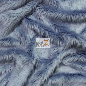 Solid Shaggy Faux Fur Fabric - DUSTY BLUE - Sold By The Yard 60" Width Coats Costumes Scarfs Rugs Props Long Pile