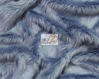 Solid Shaggy Faux Fur Fabric - DUSTY BLUE - Sold By The Yard 60" Width Coats Costumes Scarfs Rugs Props Long Pile