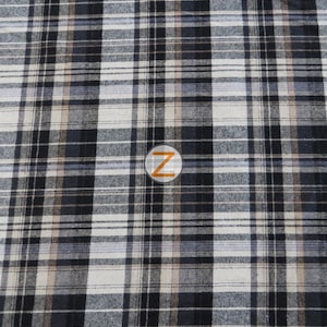Tartan Plaid Uniform Apparel Flannel Fabric - GRAY/BLACK/YELLOW - By The Yard Pajamas Shirts Clothing 22