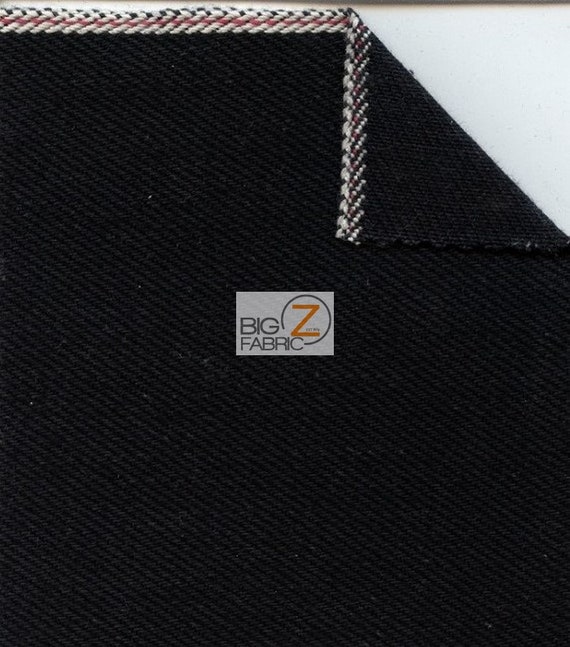 Japanese Selvedge Denim Fabric Black Black By The Yard Clothing DIY Accessories Hats Backpacks Jeans Apparel