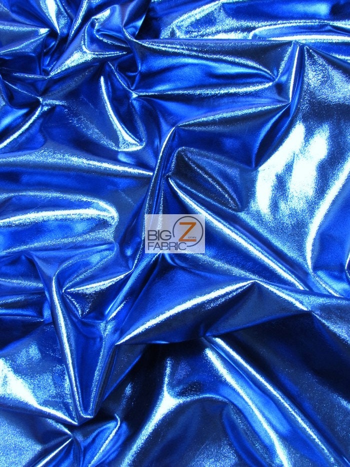 Metallic Foil Spandex Fabric ROYAL Sold by the Yard 2 Way Etsy