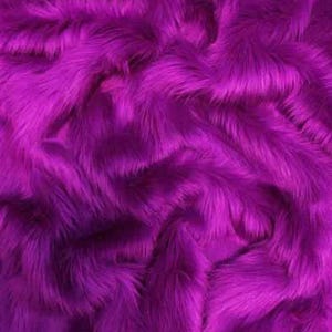 Solid Shaggy Faux Fur Fabric - GRAPE - Sold By The Yard 60&quot; Width Coats Costumes Scarfs Rugs Props Long Pile