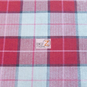 Luxury Tartan Plaid Upholstery Fabric - RED - Sold By Yard Sofa Curtains Home Decor Bedding Furniture Drapery Double Sided