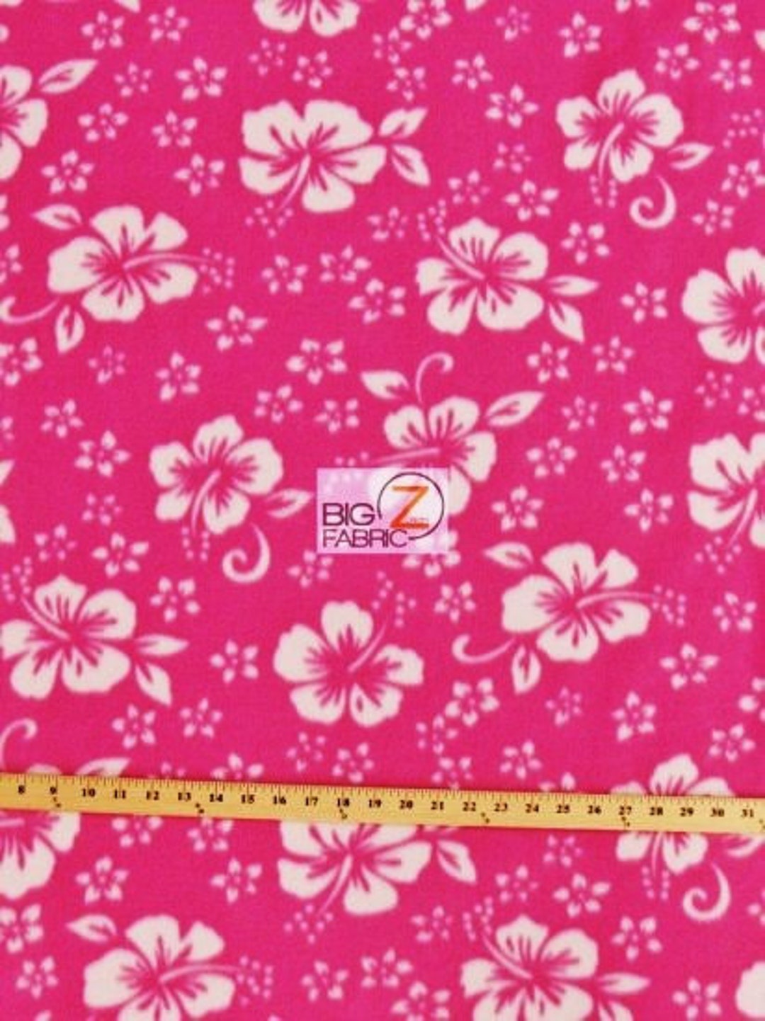Hawaiian Flower Fleece Fabric FUCHSIA Sold by the Yard 60 Width 237 Etsy