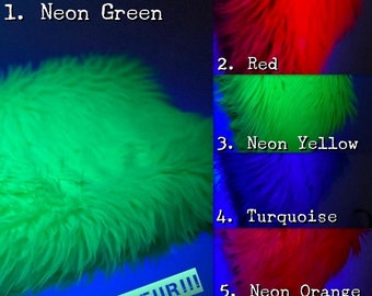 UV Reactive Solid Shaggy Faux Fur Fabric  - 6 COLORS - Sold By The Yard 64" Width DIY Coats Costumes Scarfs Throw Blankets