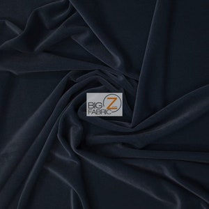 Stretch Velvet Velour Spandex 360 Grams Costume Fabric - NAVY BLUE - 58"/60" Width Sold By The Yard