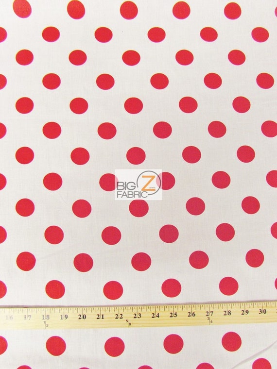 GIANT POLKA DOT POLY COTTON PRINT FABRIC P253 58"/59" White/Black 2" Dots GIANT POLKA DOT POLY COTTON PRINT FABRIC P253 58"/59" White/Black 2" Dots