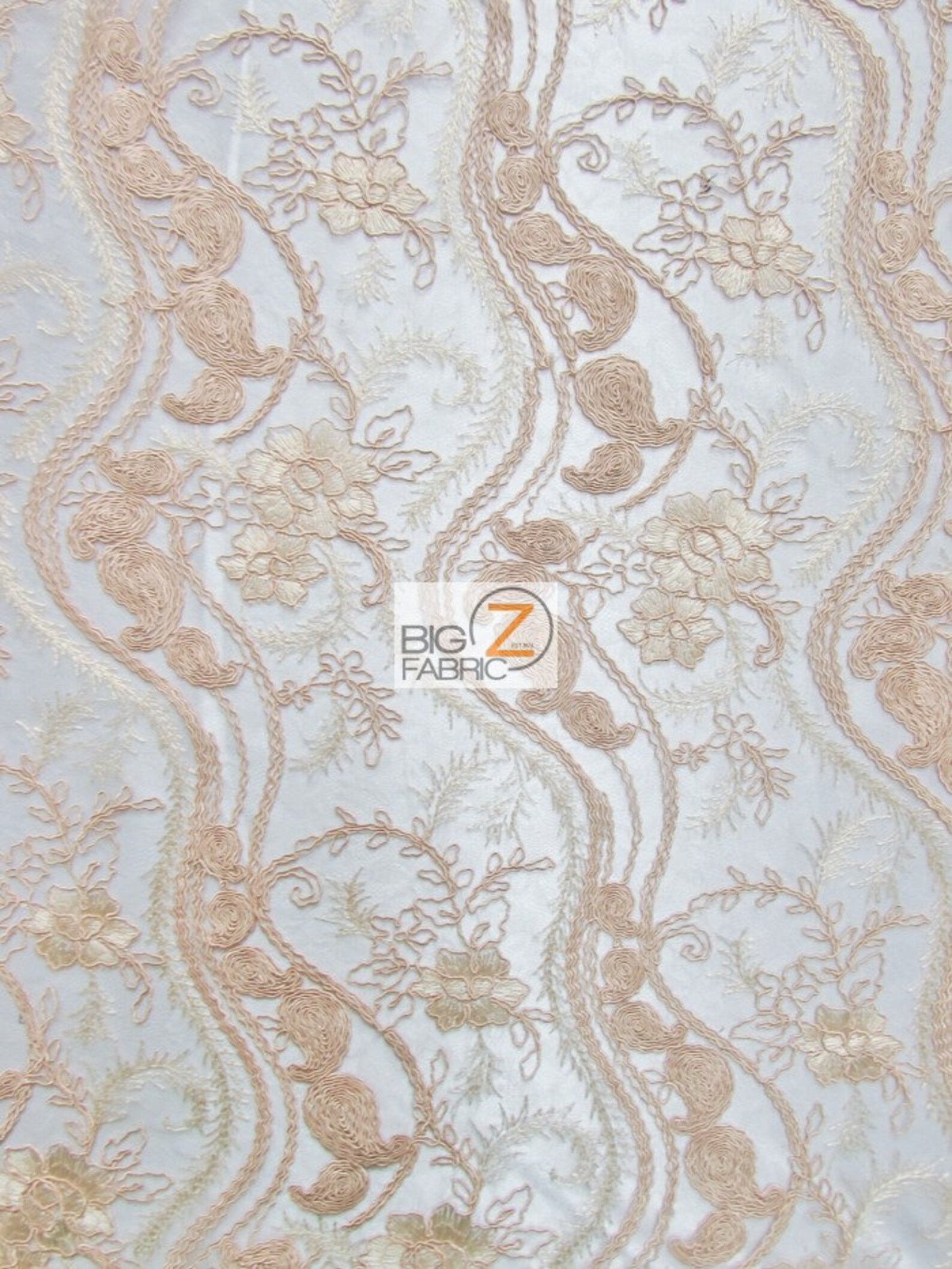 Romantic Detailed Floral Sheer Lace Fabric PEACH 48 | Etsy