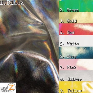 Cosplay Holographic Stretch Patent Vinyl Spandex Fabric - 9 COLORS - By The Yard DIY Apparel Accessories Shoes Fashion