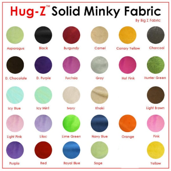 Minky Solid Baby Soft Fabric - 48 COLORS - Sold By The Yard Baby Blanket Crafts Decor Ultra Soft Cuddling