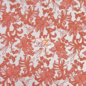 Stargaze Lily Floral Lace Dress Fabric - RED - Dress Gown Fahion Sold By The Yard