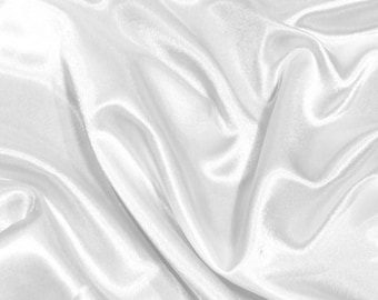 Solid Crepe Back Satin Fabric - WHITE - 58"/60" Wide Sold By The Yard Dresses Decorations Table Runners Special Occasion