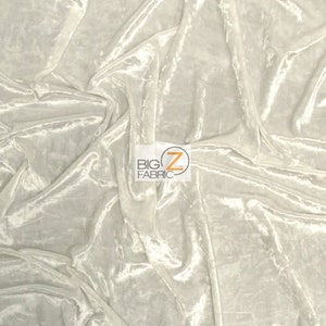 Crushed Stretch Velvet Costume Fabric - OFF-WHITE - Sold By The Yard DIY Clothing Accessories Decor