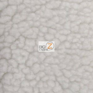 Sherpa Faux Fur Fabric - IVORY - Sold By The Yard DIY Interior Lining For Clothing & Accessories Winter Wear