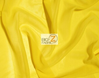 Solide Hi-Multi Chiffon Kleid Stoff - gelb - 58" Breite verkauft Bulk-Lager