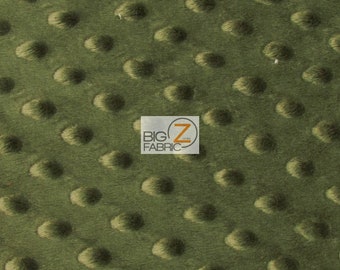 Dimple Dot Minky Fabric - DARK OLIVE - 58/60" Wide By The Yard Baby Soft Raised Blanket Craft