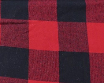 Tartan Plaid Uniform Apparel Flannel Fabric - Big Buffalo Red/Black - 60" Wide By The Yard Pajamas Shirts Clothing 38