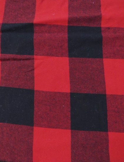 Tartan Plaid Uniform Apparel Flannel Fabric - Big Buffalo Red/Black - 60" Wide By The Yard Pajamas Shirts Clothing 38
