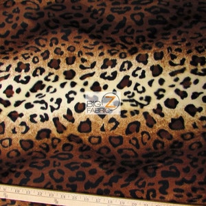 Leopard Print Velboa Faux Fur - Brown/Light Brown - Sold By The Yard  - 58"/60" Width