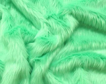 Solid Shaggy Faux Fur Fabric - MINT - Sold By The Yard 60" Width Coats Costumes Scarfs Rugs Props Long Pile