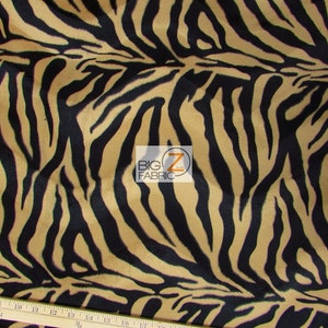 Zebra Print Velboa Faux Fur - Sepia Brown/Black Stripe - 58&quot;/60&quot; Ancho Vendido cortado a tamaño