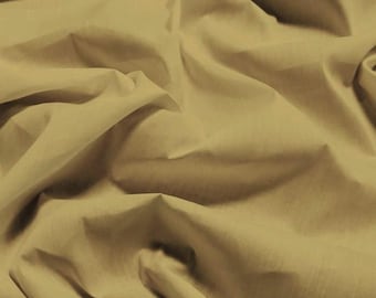Solid Poly Cotton Fabric - KHAKI - Sold By The Yard Polycotton 58"/60" Width (P208)