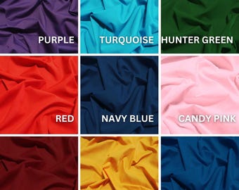 Solid Poly Cotton Fabric - 31 COLORS - Sold By The Yard 58"/60" Width DIY Clothing Accessories Table Runner Free Shipping!!