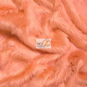 Solid Shaggy Faux Fur Fabric - PAPAYA - Sold By The Yard 60" Width Coats Costumes Scarfs Rugs Props Long Pile