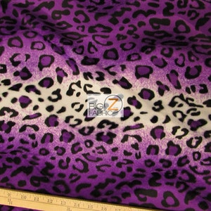 Leopard Print Velboa Faux Fur - Purple/White - 58&quot;/60&quot; Width Sold By The Yard