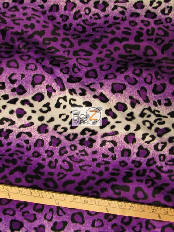 Purple Leopard Velboa Faux Fur Fabric 58/"// 60/" Sold By The Yard