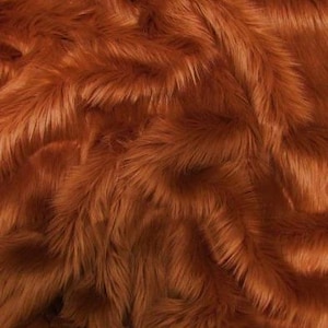 Solid Shaggy Faux Fur Fabric - RUST - Sold By The Yard 60&quot; Width Coats Costumes Scarfs Rugs Props Long Pile