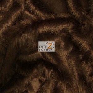 Solid Shaggy Faux Fur Fabric - LIGHT BROWN - Sold By The Yard 60" Width Coats Costumes Scarfs Rugs Props Long Pile