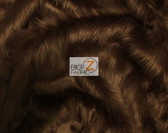 Solid Shaggy Faux Fur Fabric - LIGHT BROWN - Sold By The Yard 60" Width Coats Costumes Scarfs Rugs Props Long Pile