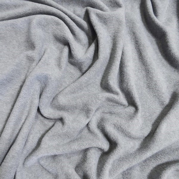 Solid Polar Fleece Fabric - HEATHER GRAY - Sold By The Yard 60" Width