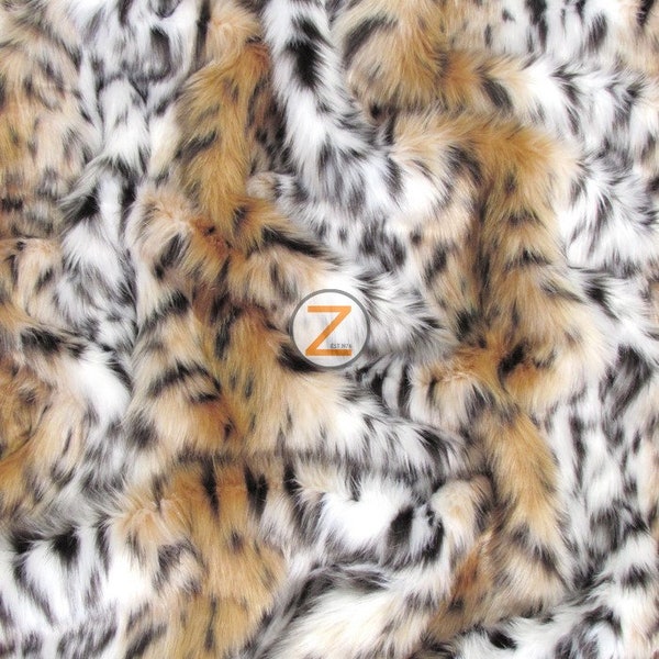 Faux Fake Fur Animal Short Pile Coat Costume Fabric -  CANADIAN LYNX - By The Yard Clothing Accessories Scarf Rugs