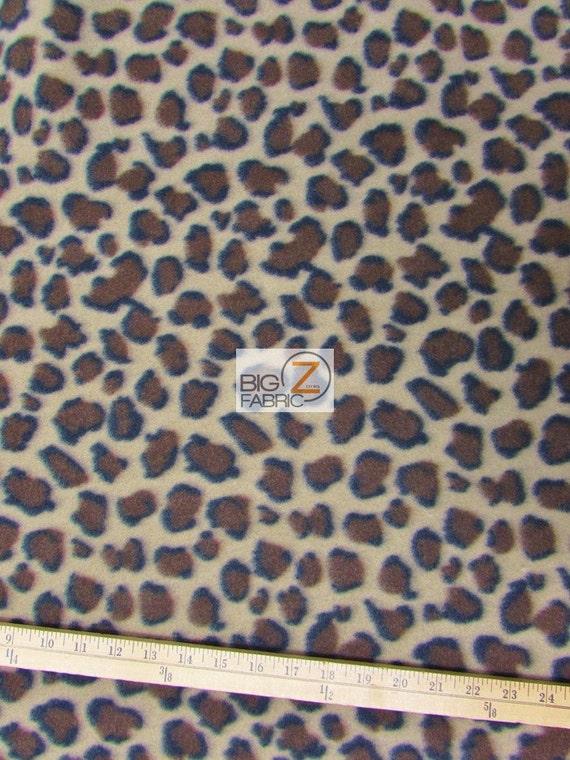 Light Mocha Leopard Print Polar Fleece Fabric 60