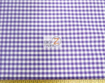 Mini Checkered Gingham Poly Cotton Fabric - PURPLE - 58"/59" Width By The Yard Decor Squares Quilt Clothing Tablecloths Picnics