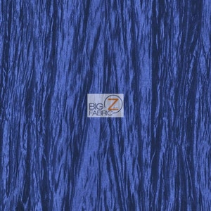 Crushed Taffeta Fabric - ROYAL - 54" Width Sold By The Yard Creased Clothing Decorations Crafts