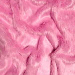 Solid Shaggy Faux Fur Fabric - BUBBLE GUM - Sold By The Yard 60&quot; Width Coats Costumes Scarfs Rugs Props Long Pile