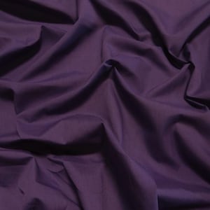 Solid Poly Cotton Fabric - EGGPLANT - Sold By The Yard 58&quot;/60&quot; Width DIY Clothing Accessories Decor