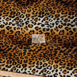 Leopard Print Velboa Faux Fur Fabric - Gold - 58"/60" Width Sold By The Yard