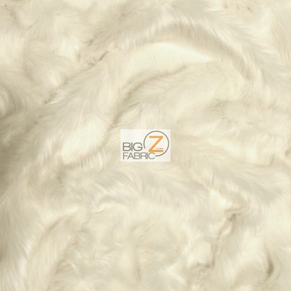 Solid Shaggy Faux Fur Fabric - IVORY - Sold By The Yard 60" Width Coats Costumes Scarfs Rugs Props Long Pile