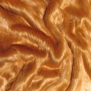 Solid Shaggy Faux Fur Fabric - AMBER - Sold By The Yard 60" Width Coats Costumes Scarfs Rugs Props Long Pile